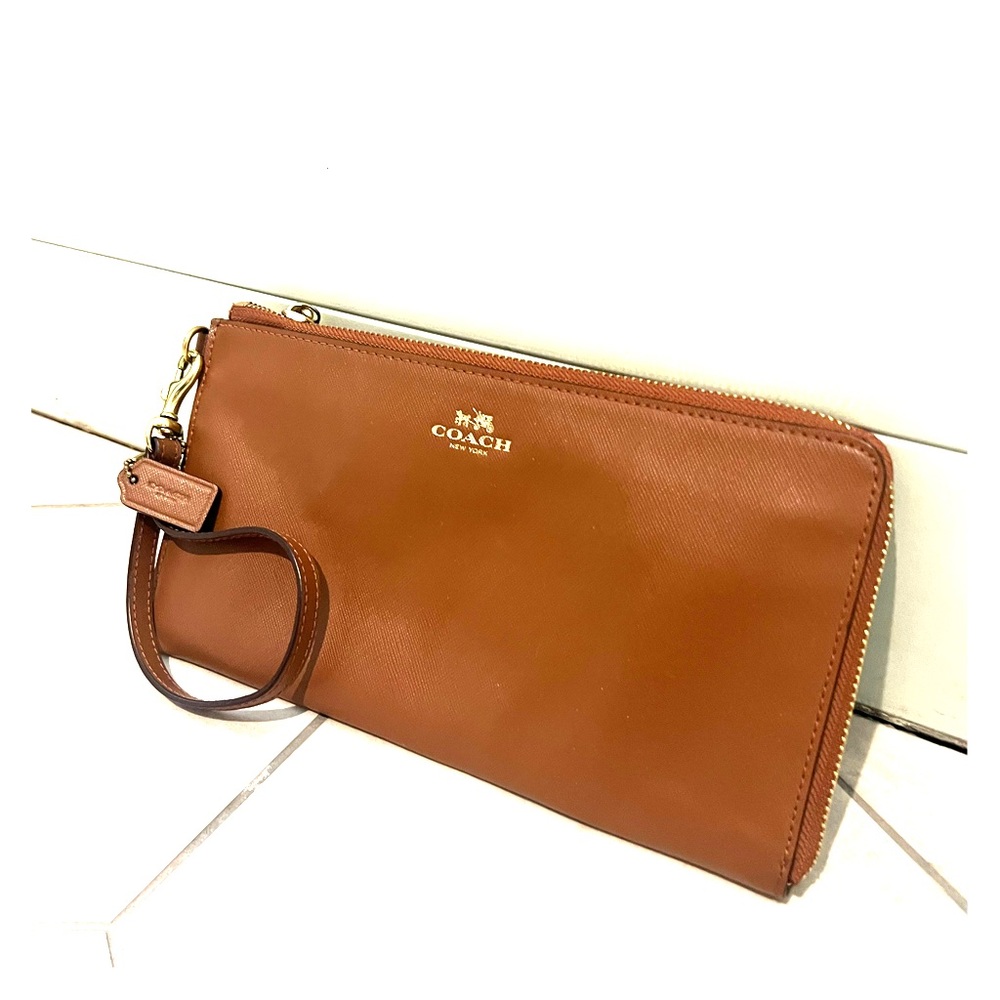 Coach Wristlet Zip Around Clutch